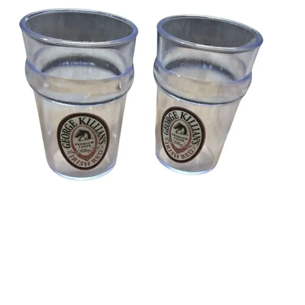 George Killian’s Irish Red Clear Plastic Stacking Shot Glasses Set of 4 NWOT